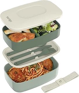 Bentgo Classic - Adult Bento Box, Stackable 3-Compartment Lunch Box with Removable Utensil Set and Sealing Strap, BPA-Free, Food Container...