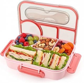 Bento Box for Adults,4 Compartments Lunch Box, Snack Containers Reusable Lunch Containers Drop-Proof, Dishwasher Safe & Made with BPA-Free...