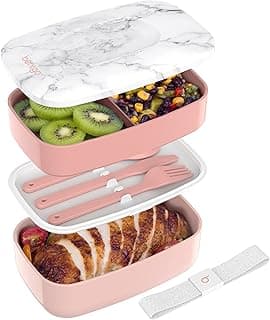 Bentgo Classic - Adult Bento Box, Stackable 3-Compartment Lunch Box with Removable Utensil Set and Sealing Strap, BPA-Free, Food Container...
