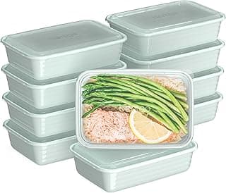 Bentgo Prep - 20-Piece 1-Compartment Reusable Meal Prep Containers with Lids, PFAS & BPA Free Materials, Durable, Microwave, Freezer, & Dis...